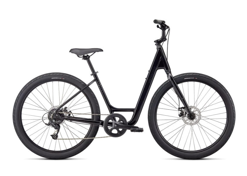 Specialized Roll 2.0 Low Entry shown in GLOSS BLACK / CHARCOAL / SATIN BLACK REFLECTIVE