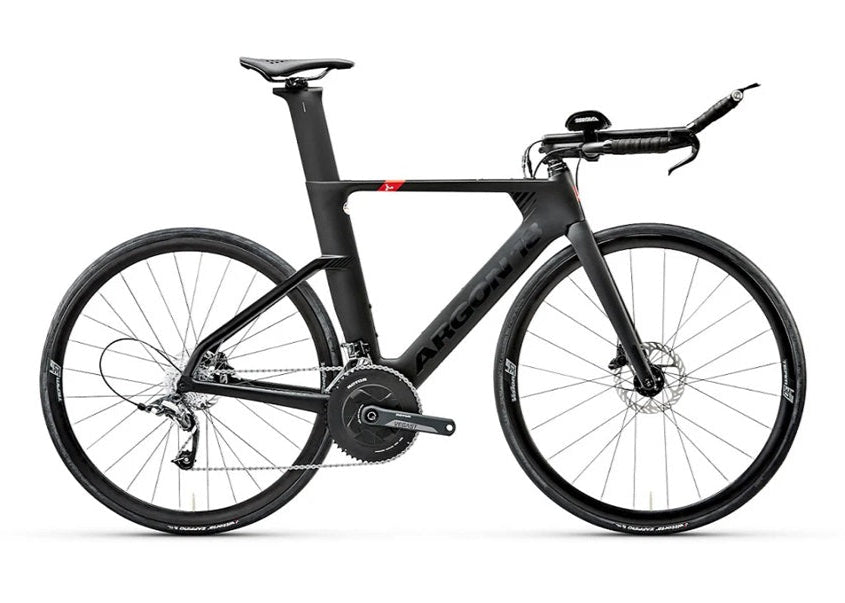 Argon 18 E-117 Tri Disc SRAM FORCE Tri Bike 22 shown in Matte Black