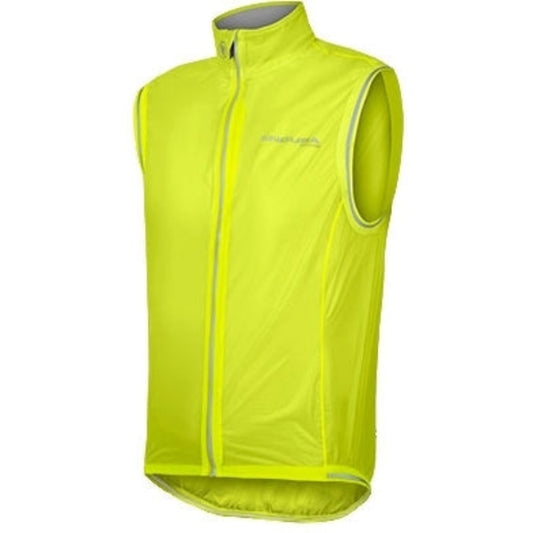 Yellow cycling vest on a white background