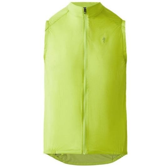 Yellow sleeveless jacket on a white background