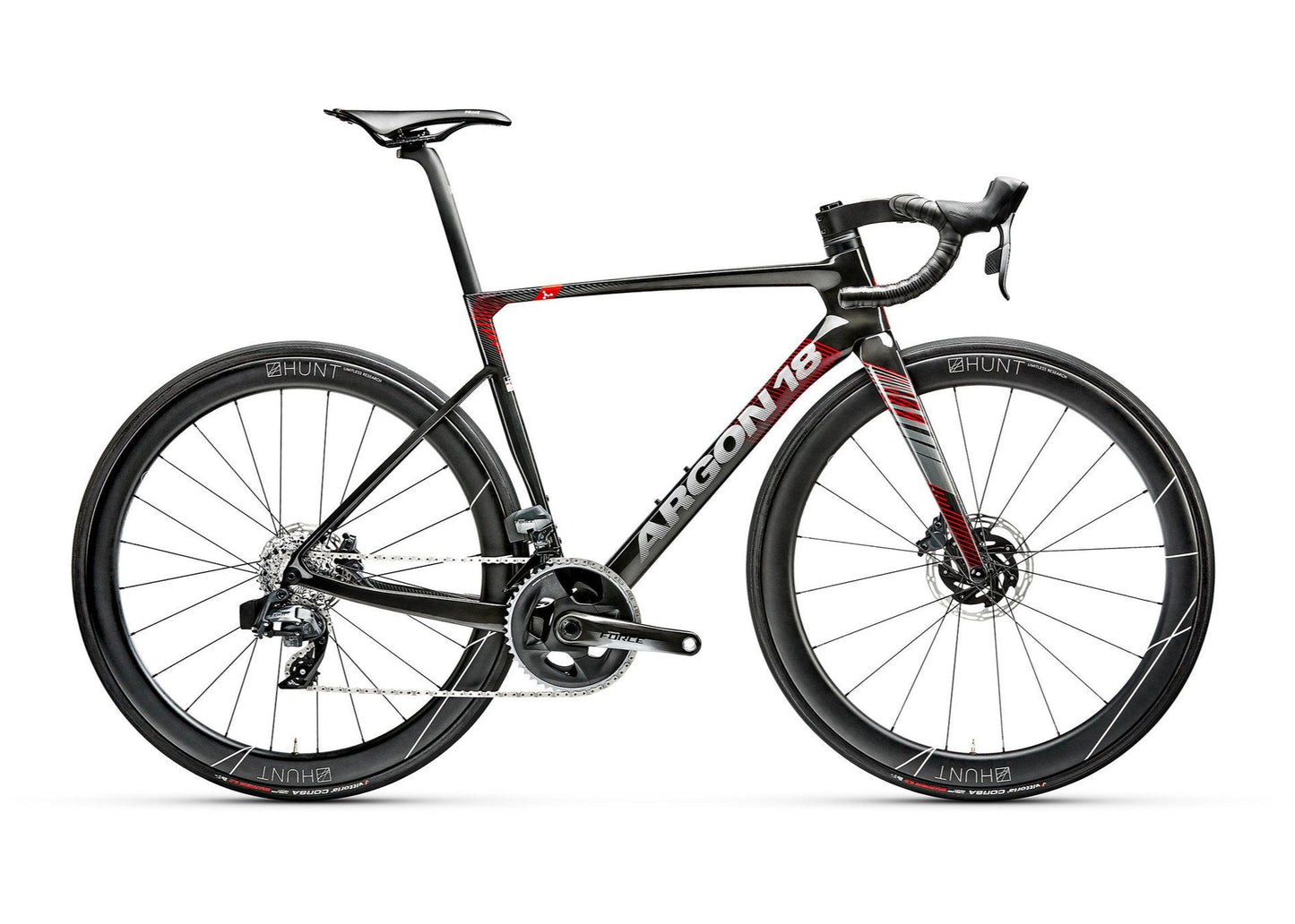 Argon 18 sum pro road bike with sram force etap charcoal with red accents