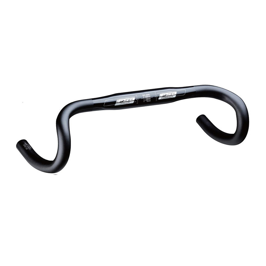 FSA, Omega Compact Road, Drop Handlebar, Diameter: 31.8mm, 380mm, Drop: 120mm, Reach: 75mm, Black