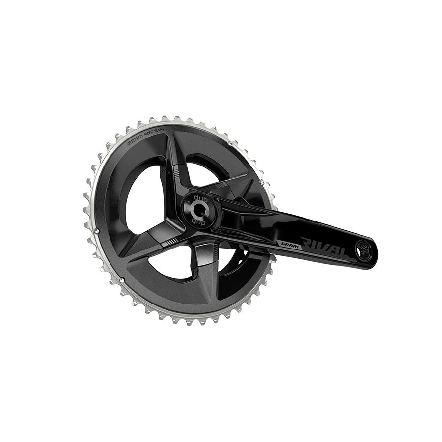 SRAM, Rival D1 2x, Crankset, Speed: 12, Spindle: 28.99mm, BCD: 107, 48/35, DUB, 165mm, Black, Road Disc
