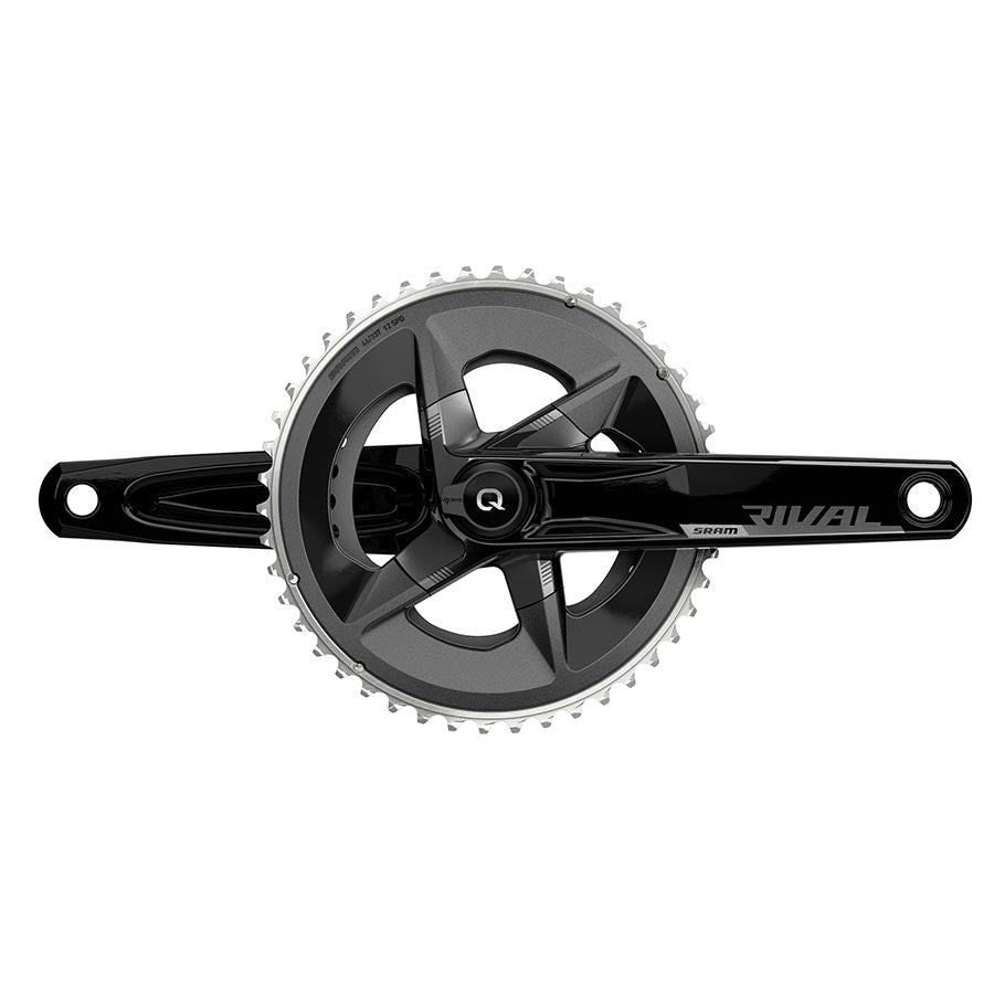 SRAM, Rival D1 Quarq 2x, Power Meter Crankset, Speed: 12, Spindle: 28.99mm, BCD: 107, 48/35, DUB, 165mm, Black, Road Disc