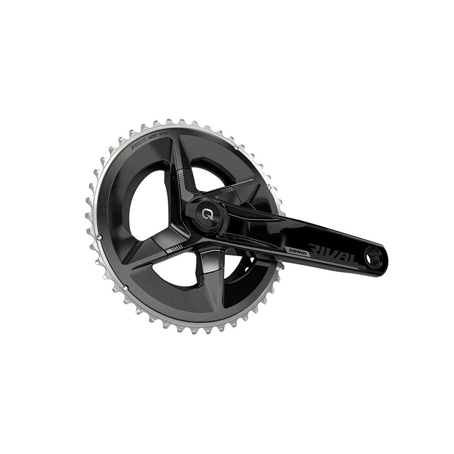 SRAM, Rival D1 Quarq 2x, Power Meter Crankset, Speed: 12, Spindle: 28.99mm, BCD: 107, 48/35, DUB, 165mm, Black, Road Disc