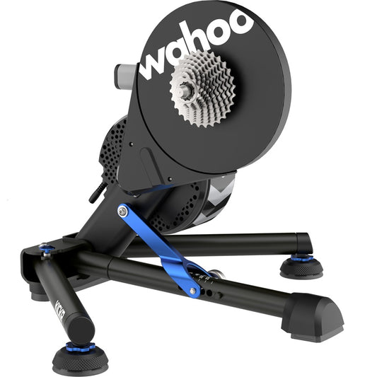 Bicycle trainer with 'wahoo' KICKR V6 SMART TRAINER branding on a white background