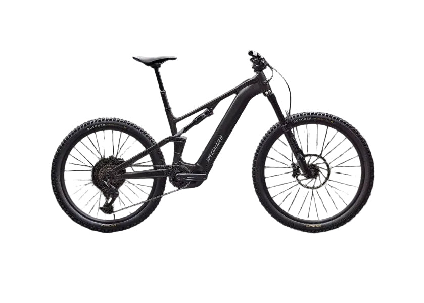 Black mountain bike on a transparent background