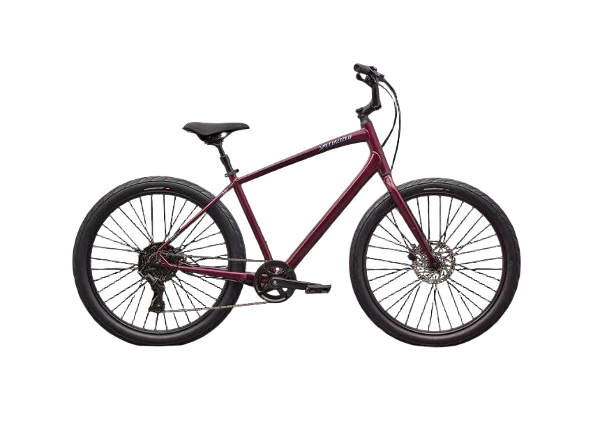 Red bicycle on a black background