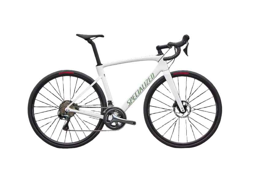 White bicycle with black components on a transparent background