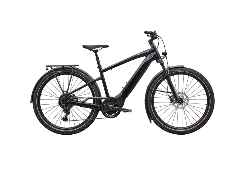 Black electric bicycle on a white background