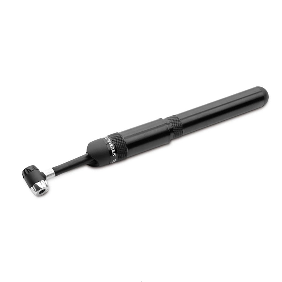 Black AIR TOOL FLEX HOSE PUMP MTB/ROAD BLK tire inflator on a white background