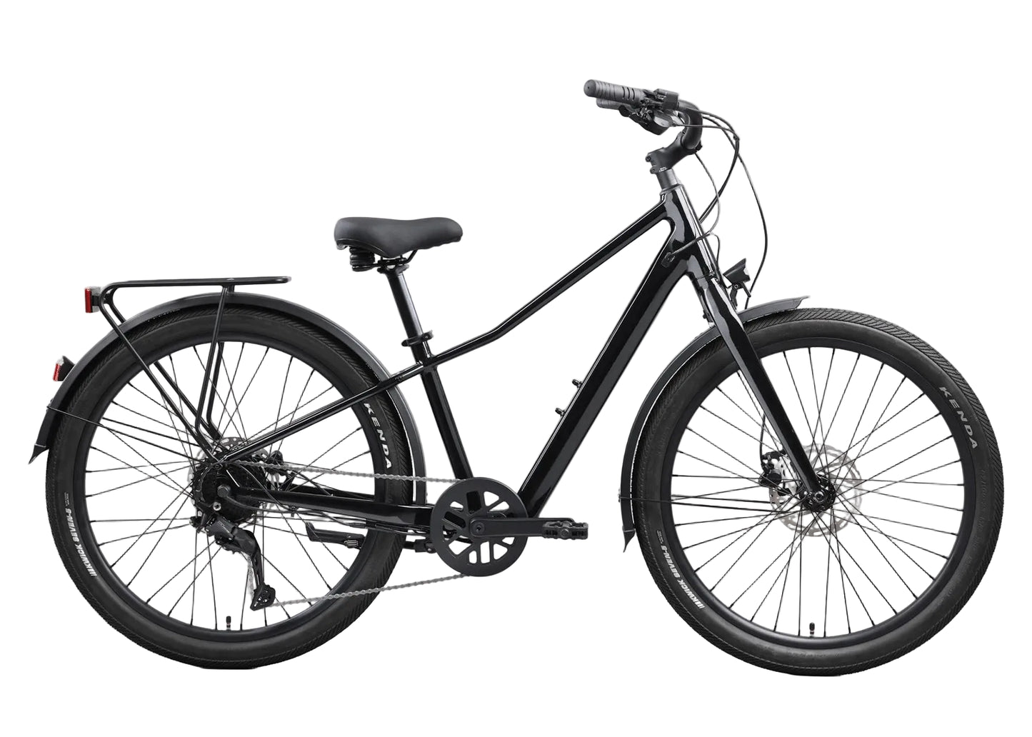 A Scene 2 vlt Gen 2 electric bicycle in matte black, shown from a side profile against a light gray studio background.
