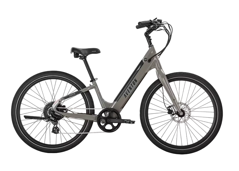 Gray electric bicycle on a white background
