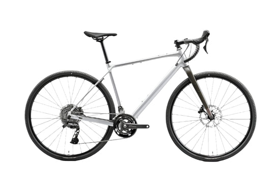 White bicycle on a white background NORCO Search Aluminum CUES.