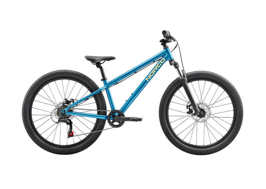 Blue children's bicycle on a white background