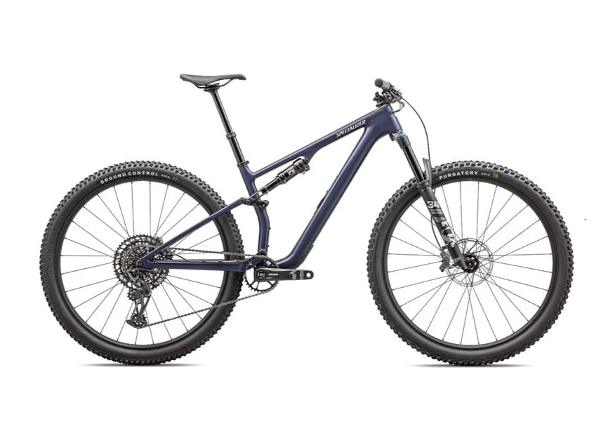 specialized epic evo 8 shown in blue and white